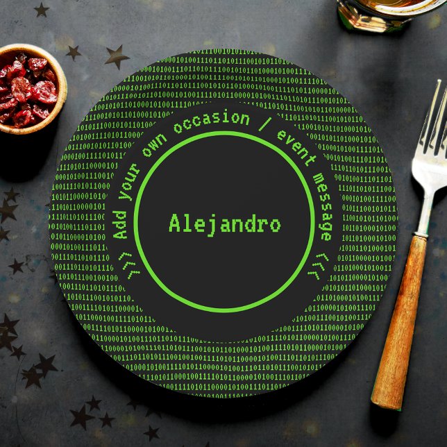 Plato De Papel Tema tecnológico para codificadores / programadore (Subido por el creador)