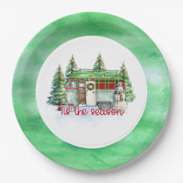 Plato De Papel Temas de Navidades de campamento