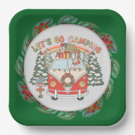 Plato De Papel Temas de Navidades de campamento