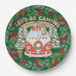 Plato De Papel Temas de Navidades de campamento