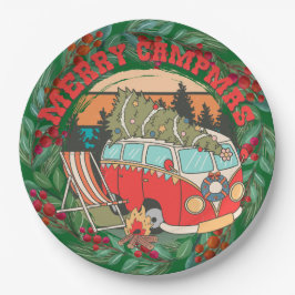 Plato De Papel Temas de Navidades de campamento