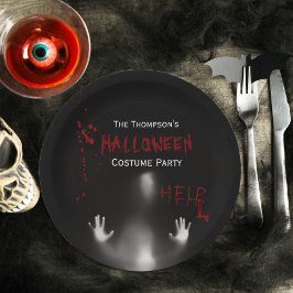 Plato De Papel Temeroso Fiesta de disfraces de Halloween negro