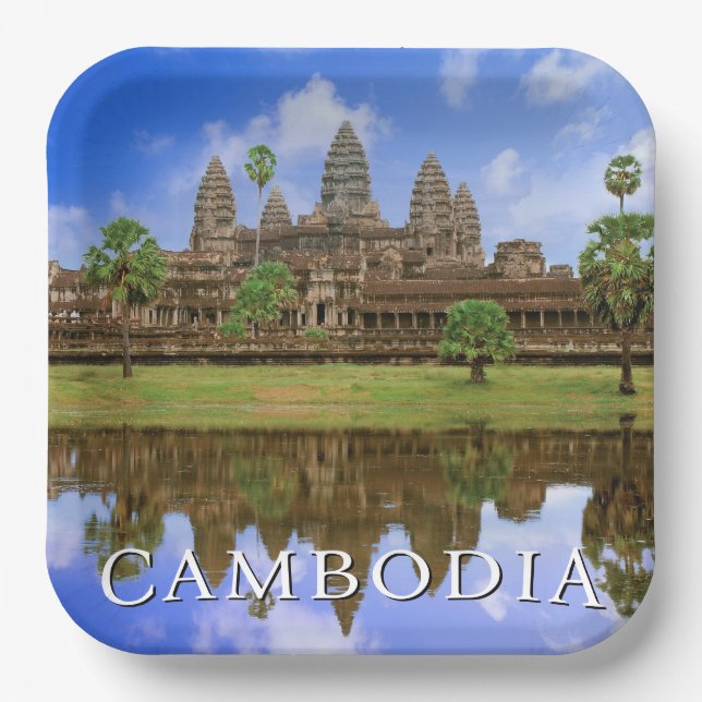 Plato De Papel Templo Angkor Wat | Kampuchea, Camboya (Anverso)