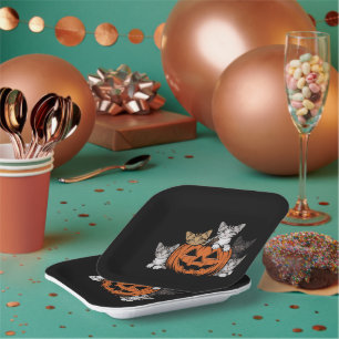 Plato De Papel Temporada de fantasía del retro de la festividad d