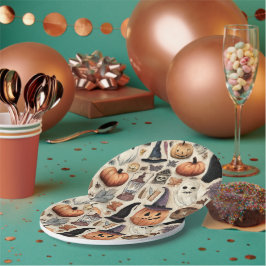 Plato De Papel Temporada de fantasía: Placas de papel de Hallowee