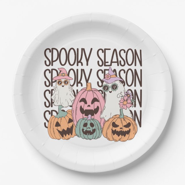 Plato De Papel Temporada de Halloween Spooky (Anverso)