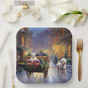Plato De Papel Temporada Navideña de Malta