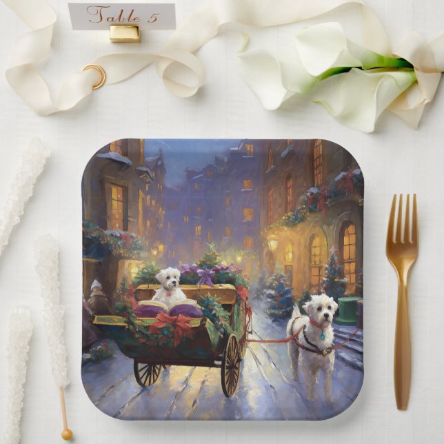 Plato De Papel Temporada Navideña de Malta (Boda)