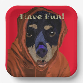 Plato De Papel Ten Fun Rottweiler