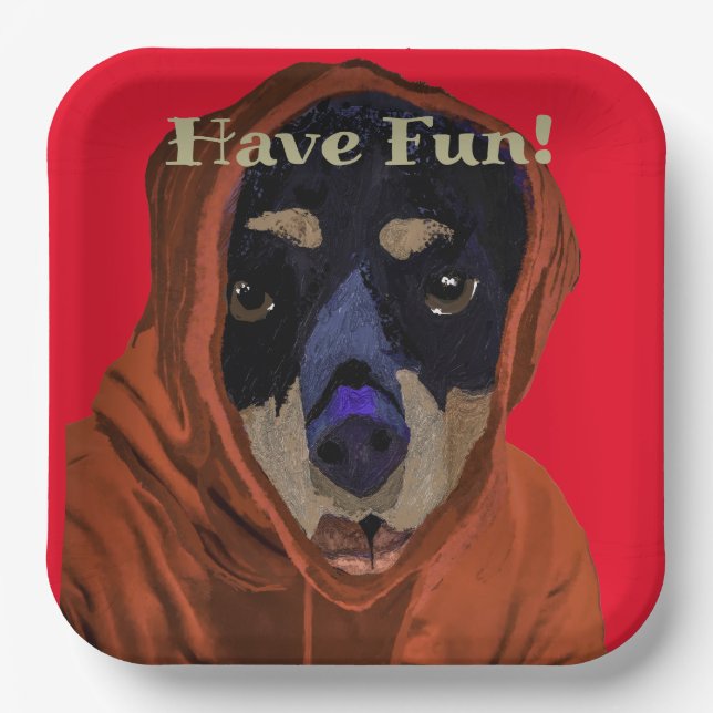 Plato De Papel Ten Fun Rottweiler (Anverso)