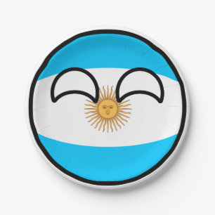 Plato De Papel Tendencia divertida Geeky Argentina Countryball
