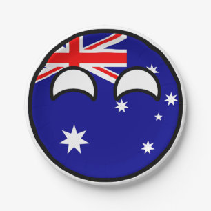 Plato De Papel Tendencia divertida Geeky Australia Countryball