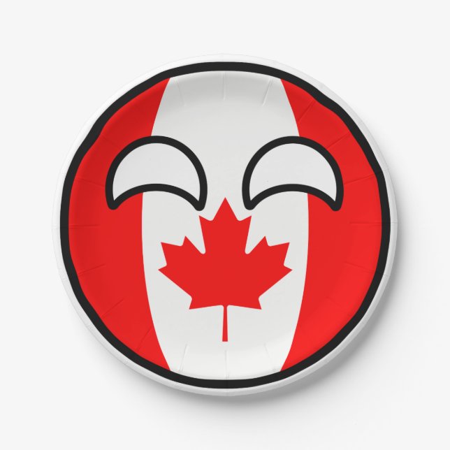 Plato De Papel Tendencia divertida Geeky Canada Countryball (Anverso)