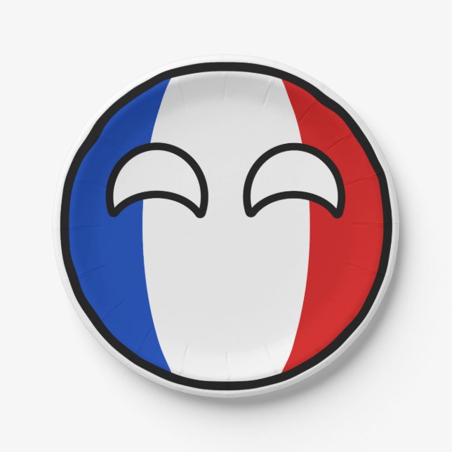 Plato De Papel Tendencia divertida Geeky France Countryball (Anverso)
