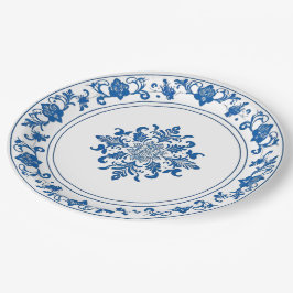 Plato De Papel Tendencia minimalista vintage chinoiserie azul bla