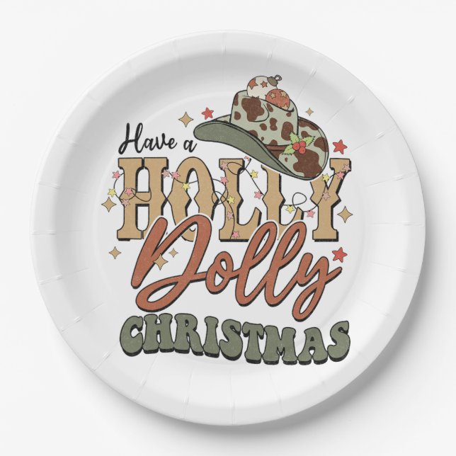 Plato De Papel Tener Navidades Holly Dolly (Anverso)