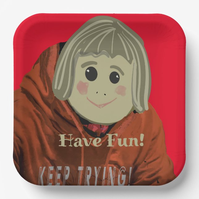 Plato De Papel Tener placas de papel cómico divertidas (Anverso)