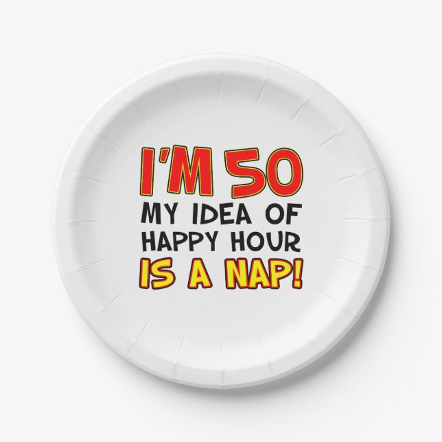 Plato De Papel Tengo 50 Happy Hour es una plancha de papel de la  (Anverso)