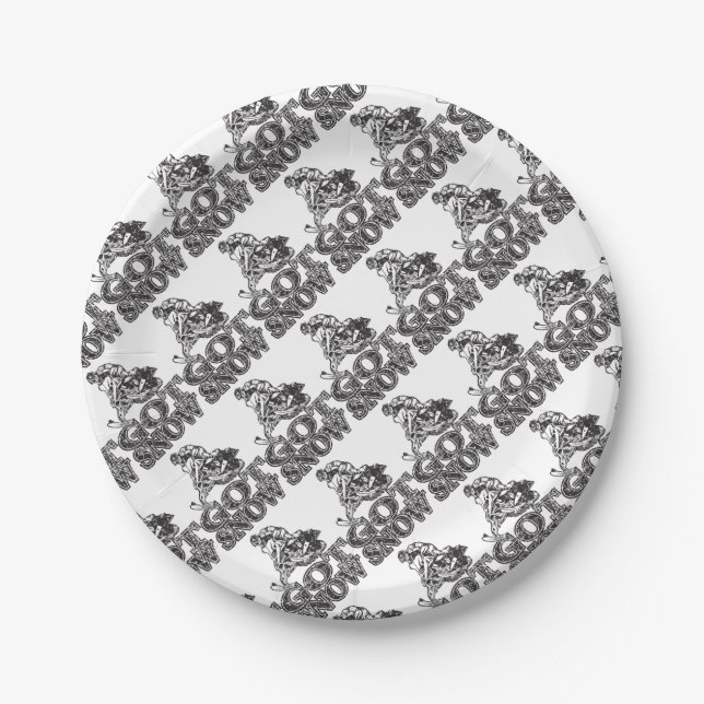 Plato De Papel Tengo Snowmobiler de nieve (Anverso)