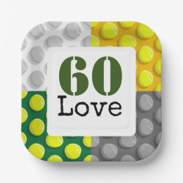 Plato De Papel Tenis 60.º Nacimiento número de baloncesto amor