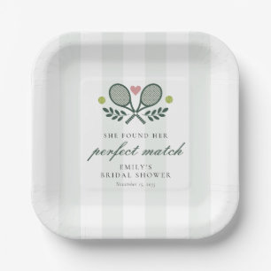 Plato De Papel Tenis Boda Perfect Match