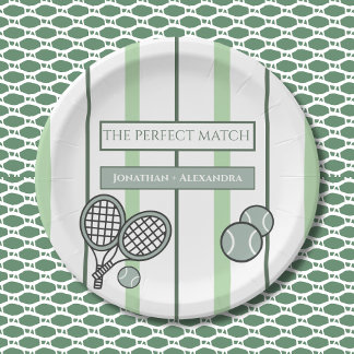 Plato De Papel Tenis de Pareja Perfecta para Despedida de Soltera
