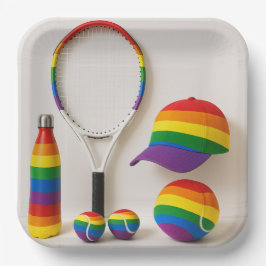 Plato De Papel Tenis El mes del orgullo arcoiris tema