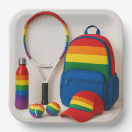 Plato De Papel Tenis El mes del orgullo arcoiris tema