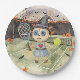 Plato De Papel Tenis Halloween para jugador de tenis