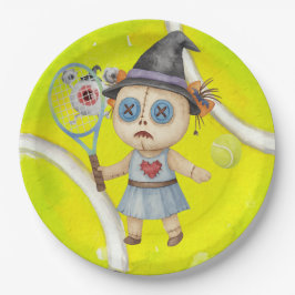 Plato De Papel Tenis Halloween temática para jugador de tenis