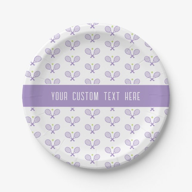 Plato De Papel Tenis Pattern Personalizado (Anverso)