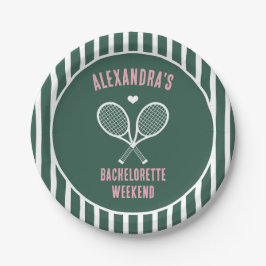 Plato De Papel Tennis Bachelorette party preppy green