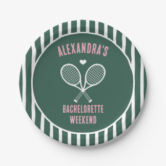 Plato De Papel Tennis Bachelorette party preppy green