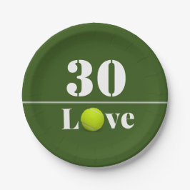 Plato De Papel Tennis Ball 30 cumpleaños con amor