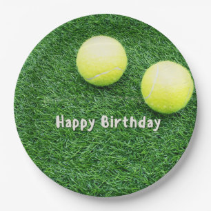 Plato De Papel Tennis Happy Birday