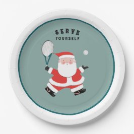 Plato De Papel Tennis Sports Christmas Holiday Party