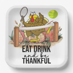 Plato De Papel Tennis Turkey Thankending personalizado graciosa N
