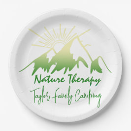 Plato De Papel Terapia de naturaleza Camping familiar personaliza