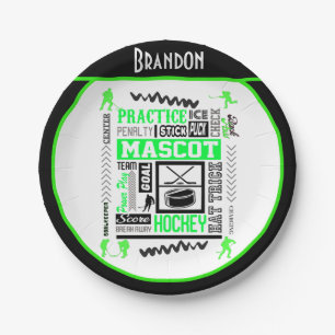 Plato De Papel Terminología de hockey masculino personalizada Neo