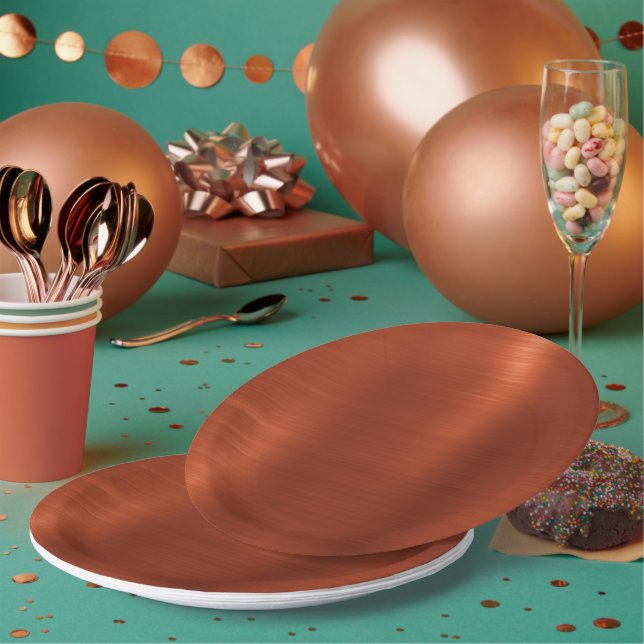 Plato De Papel Terracota Brillo Ombre (Multi)