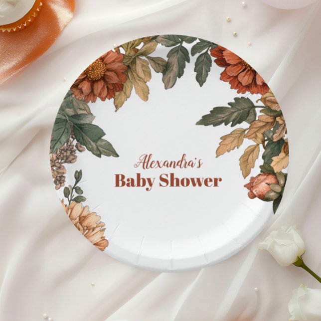 Plato De Papel Terracota Floral Baby en Bloom Baby Shower (Subido por el creador)