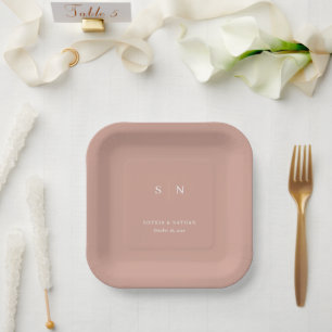 Plato De Papel Terracota mínima y de Moda BODA