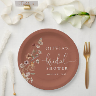 Plato De Papel Terracota Tiny Wildflower Bridal Shower