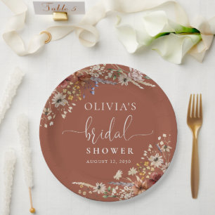 Plato De Papel Terracota Tiny Wildflower Bridal Shower