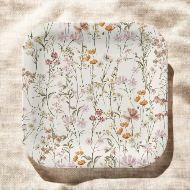 Plato De Papel Terracotta Boda De Flor Silvestre En Bloom Garden (Subido por el creador)