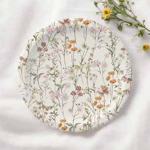 Plato De Papel Terracotta Boda De Flor Silvestre En Bloom Garden