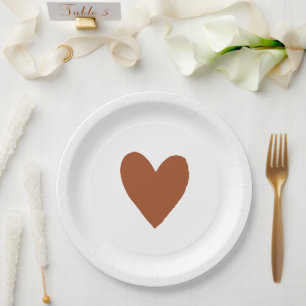 Plato De Papel Terracotta Bohemian Naranja quemado Baby Shower