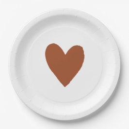 Plato De Papel Terracotta Bohemian Naranja quemado Baby Shower