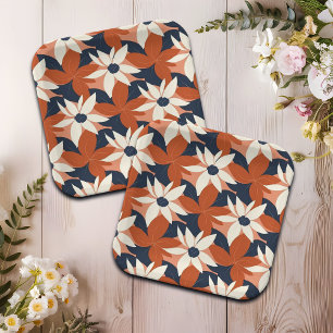 Plato De Papel Terracotta White Floral Elegante