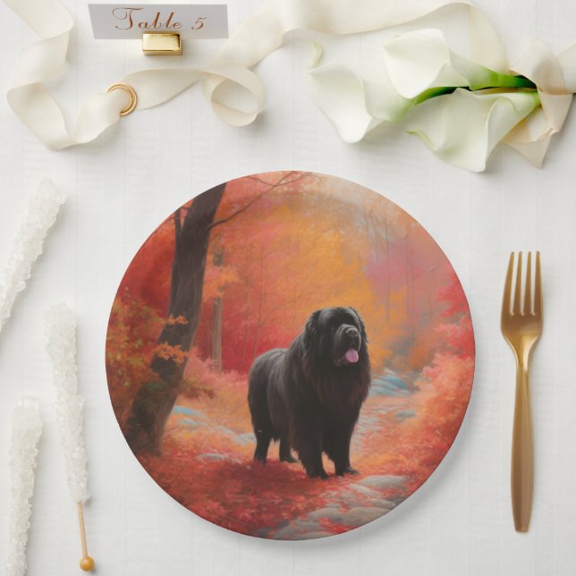 Plato De Papel Terranova en otoño se inspira la caída de las hoja (Boda)